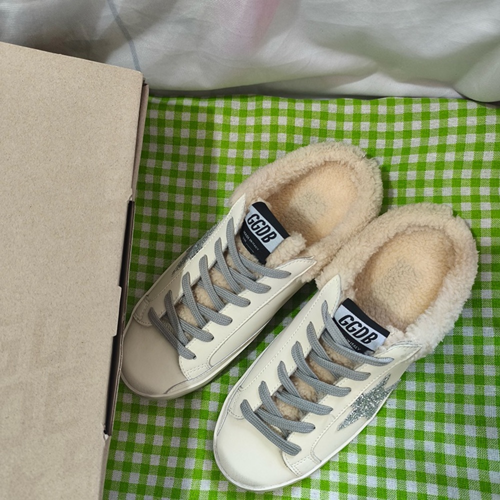 Golden Goose Fleece-Lined Mule Slippers